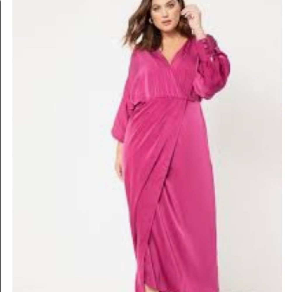 Satin long sleeve maxi dress